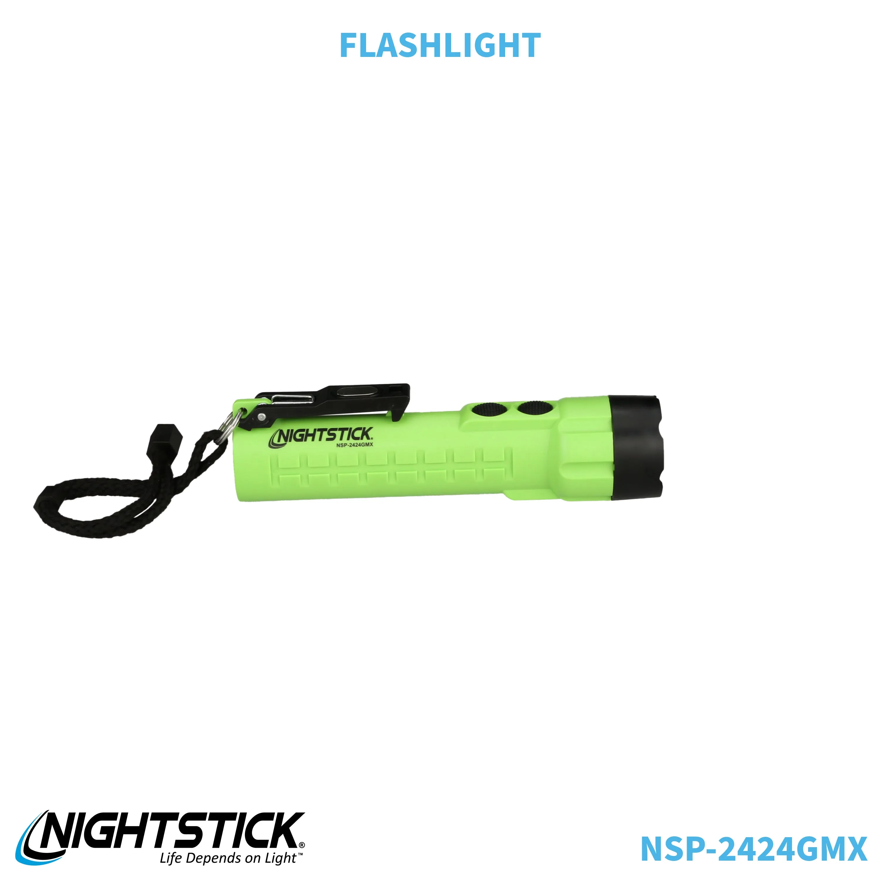 NSP-2424GMX: Dual-Light Flashlight w/Dual Magnets - 3 AA