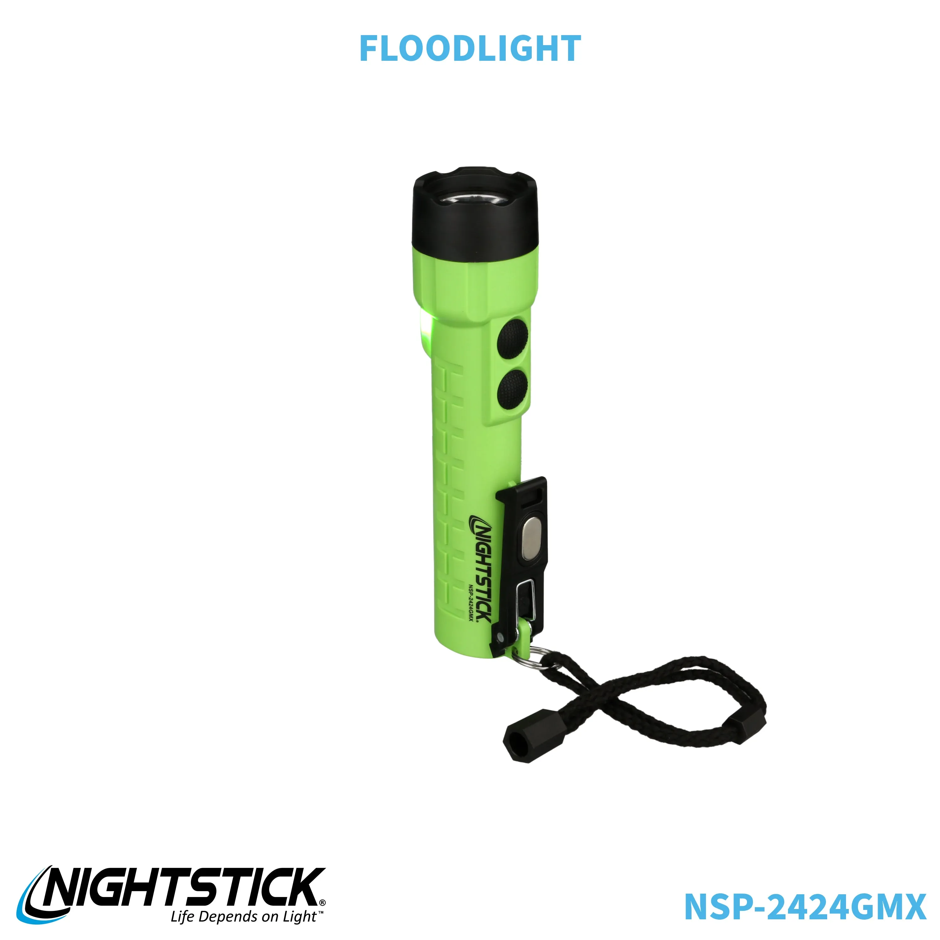 NSP-2424GMX: Dual-Light Flashlight w/Dual Magnets - 3 AA