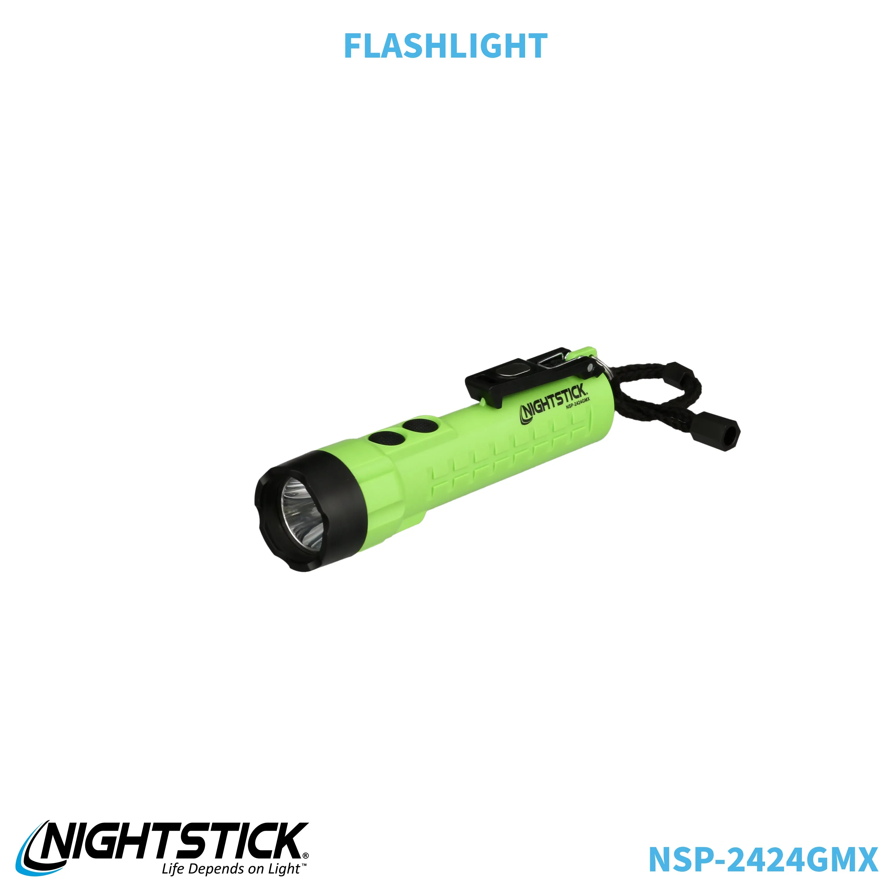 NSP-2424GMX: Dual-Light Flashlight w/Dual Magnets - 3 AA