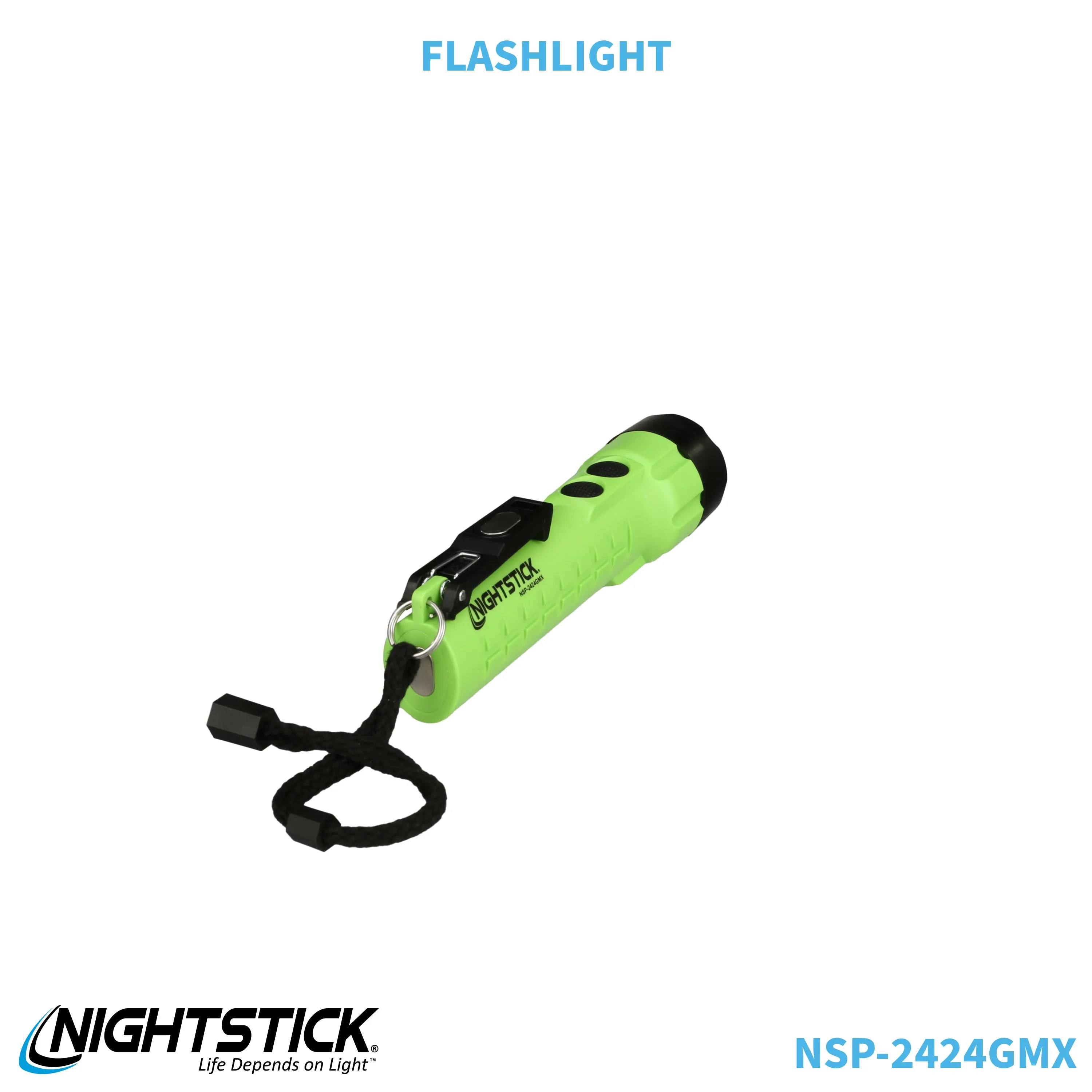 NSP-2424GMX: Dual-Light Flashlight w/Dual Magnets - 3 AA