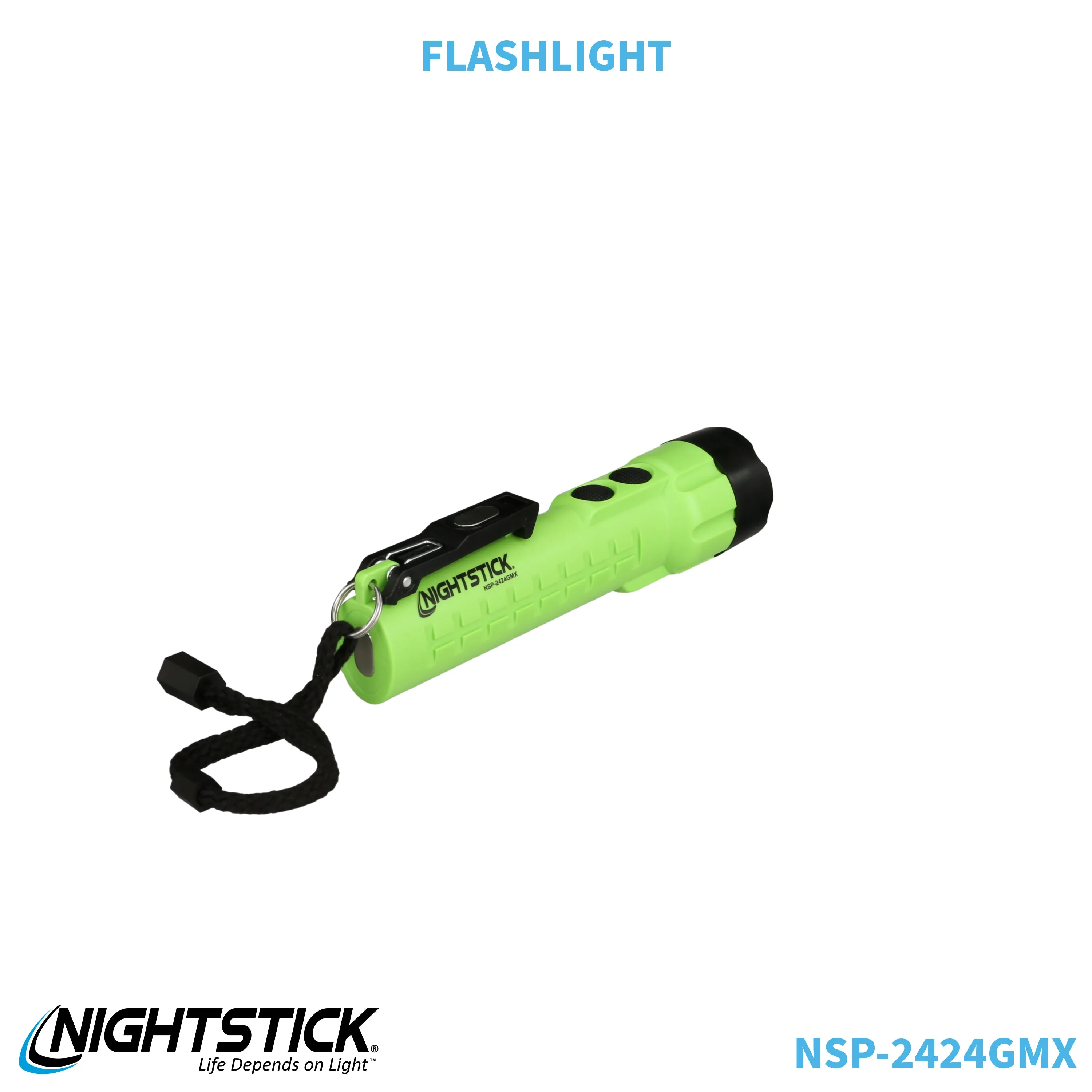 NSP-2424GMX: Dual-Light Flashlight w/Dual Magnets - 3 AA