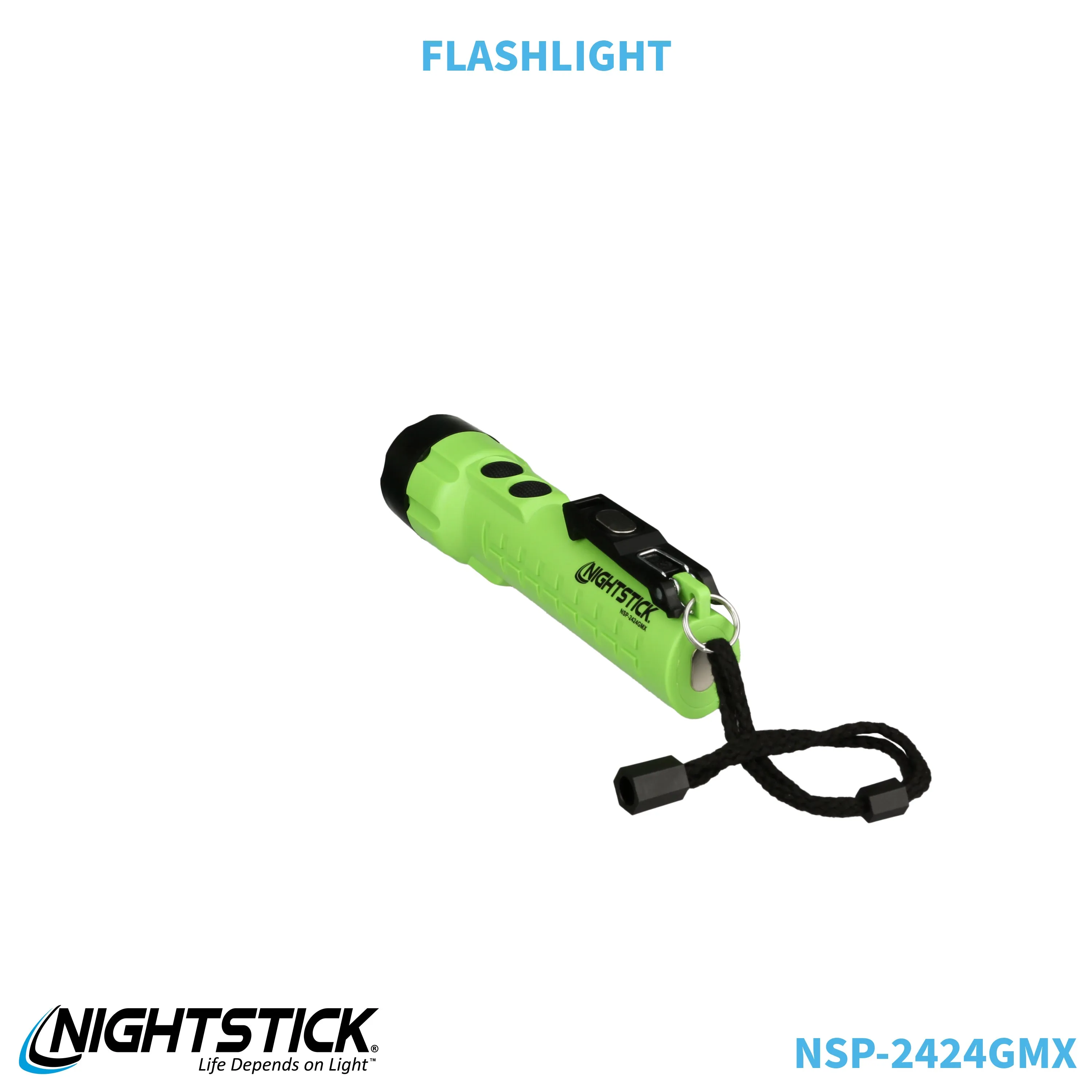 NSP-2424GMX: Dual-Light Flashlight w/Dual Magnets - 3 AA