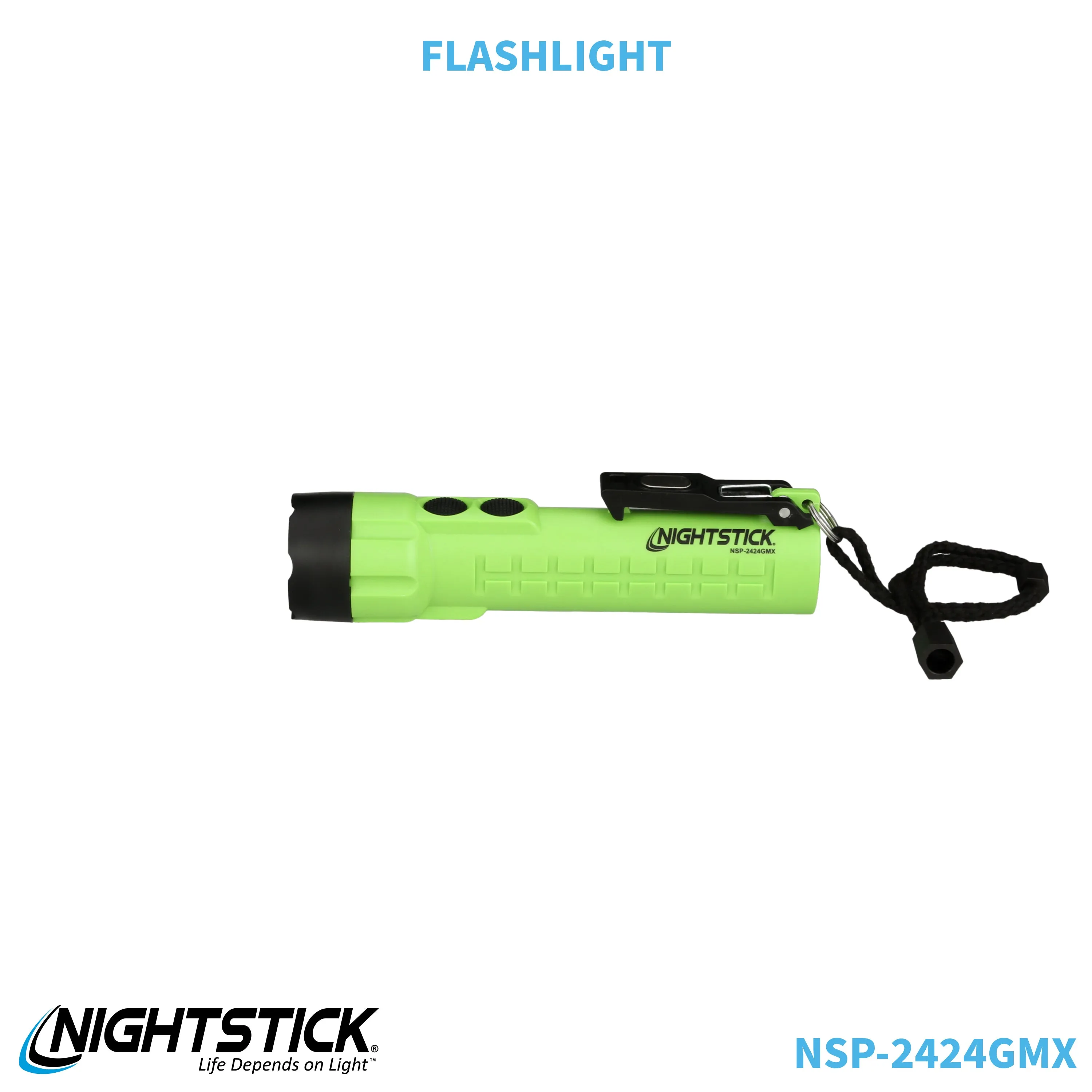 NSP-2424GMX: Dual-Light Flashlight w/Dual Magnets - 3 AA