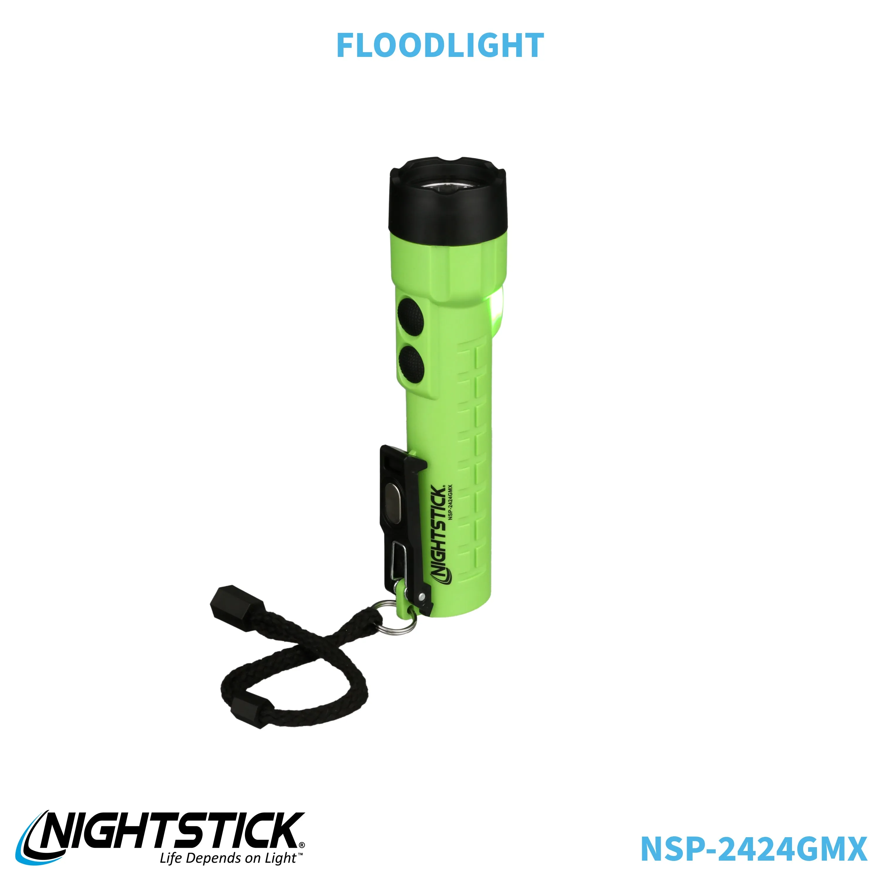 NSP-2424GMX: Dual-Light Flashlight w/Dual Magnets - 3 AA