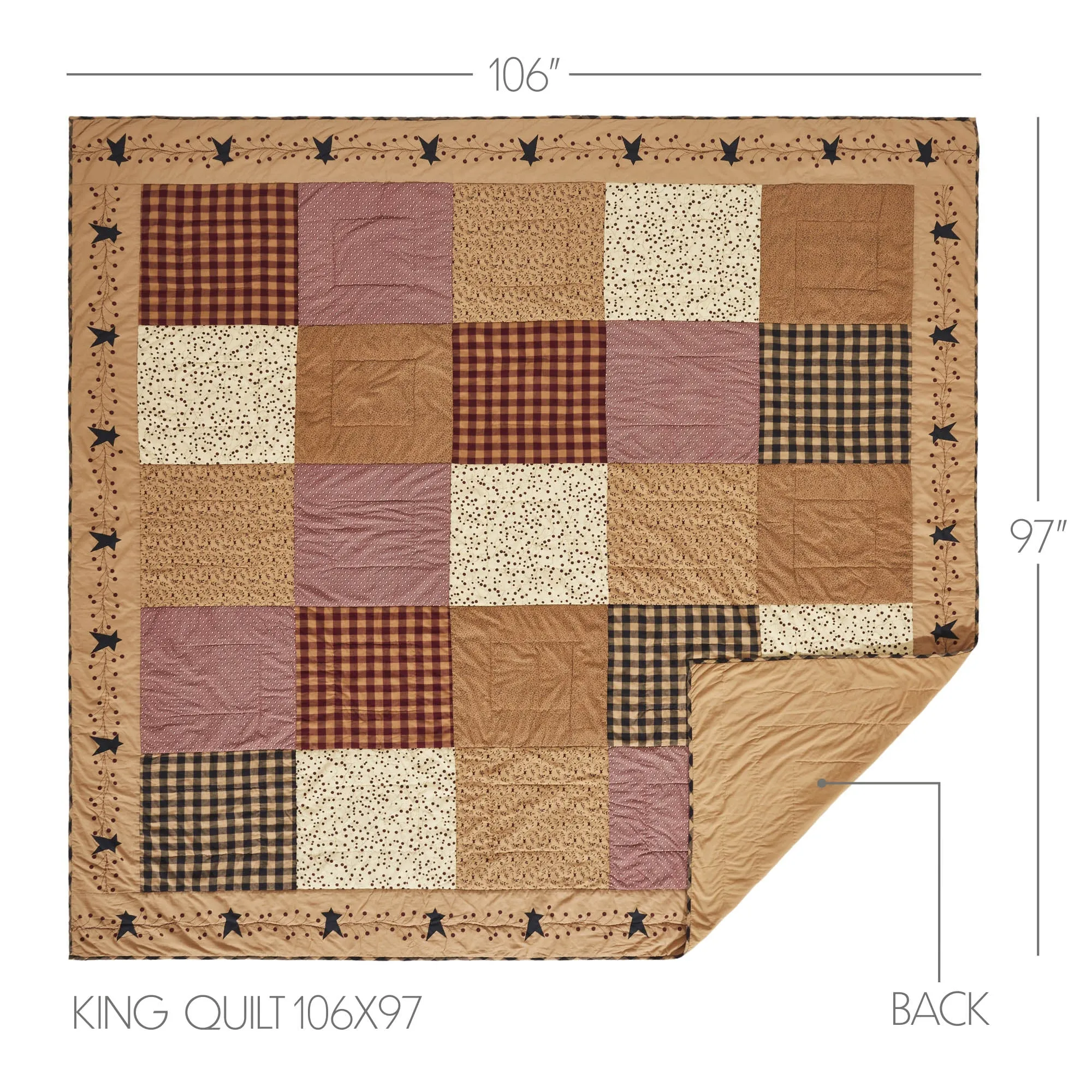 Pip Vinestar King Quilt 106Wx97L