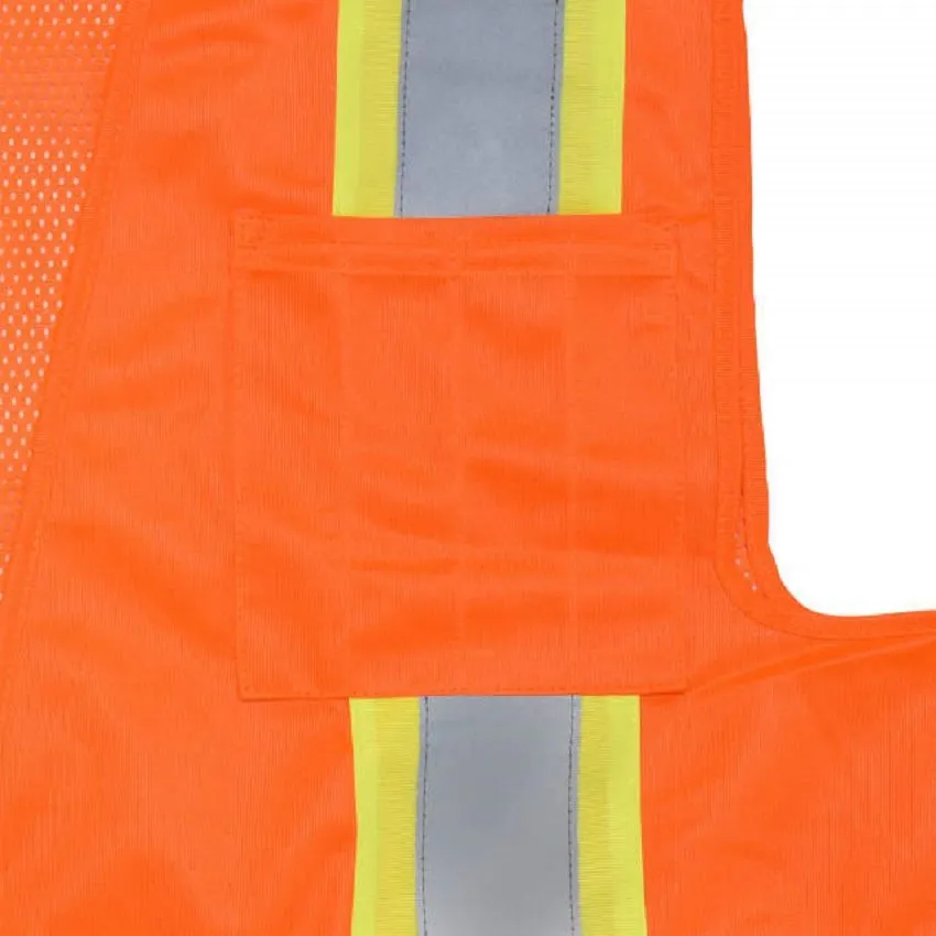 Radians SV6O Type R Class 2 Solid Front/Mesh Back Surveyor Safety Vest, Hi-Vis Orange, 1 Each