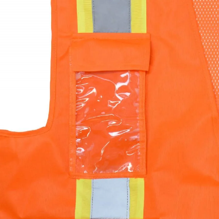 Radians SV6O Type R Class 2 Solid Front/Mesh Back Surveyor Safety Vest, Hi-Vis Orange, 1 Each