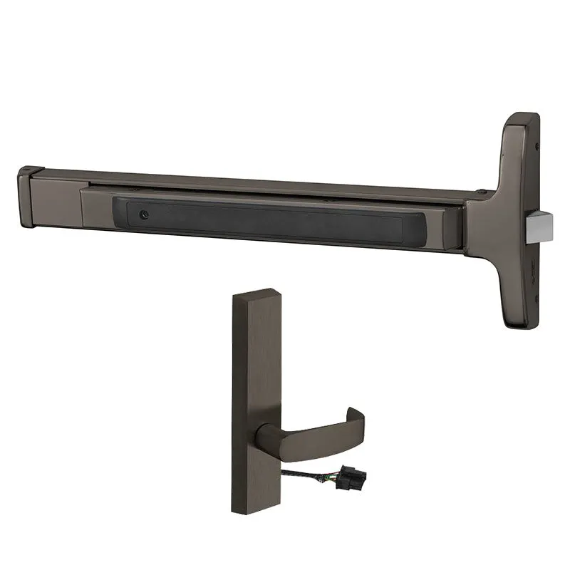 Sargent 12-8573-E-ETL-24V Narrow Stile (12) Fire Rated Rim Exit Device, Electrified ETL Trim, 24"-32" Bar, 24V, Fail Safe Powers Off Unlocks Lever