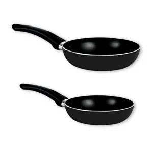 SAVYA HOME® 26cm Non Stick Fry Pan-2.3mm, Black|1 Savya- 18cm Non Stick Fry Pan-2.3mm, Black| Heat Surround Cooking | Gas & Induction Cookware | Black