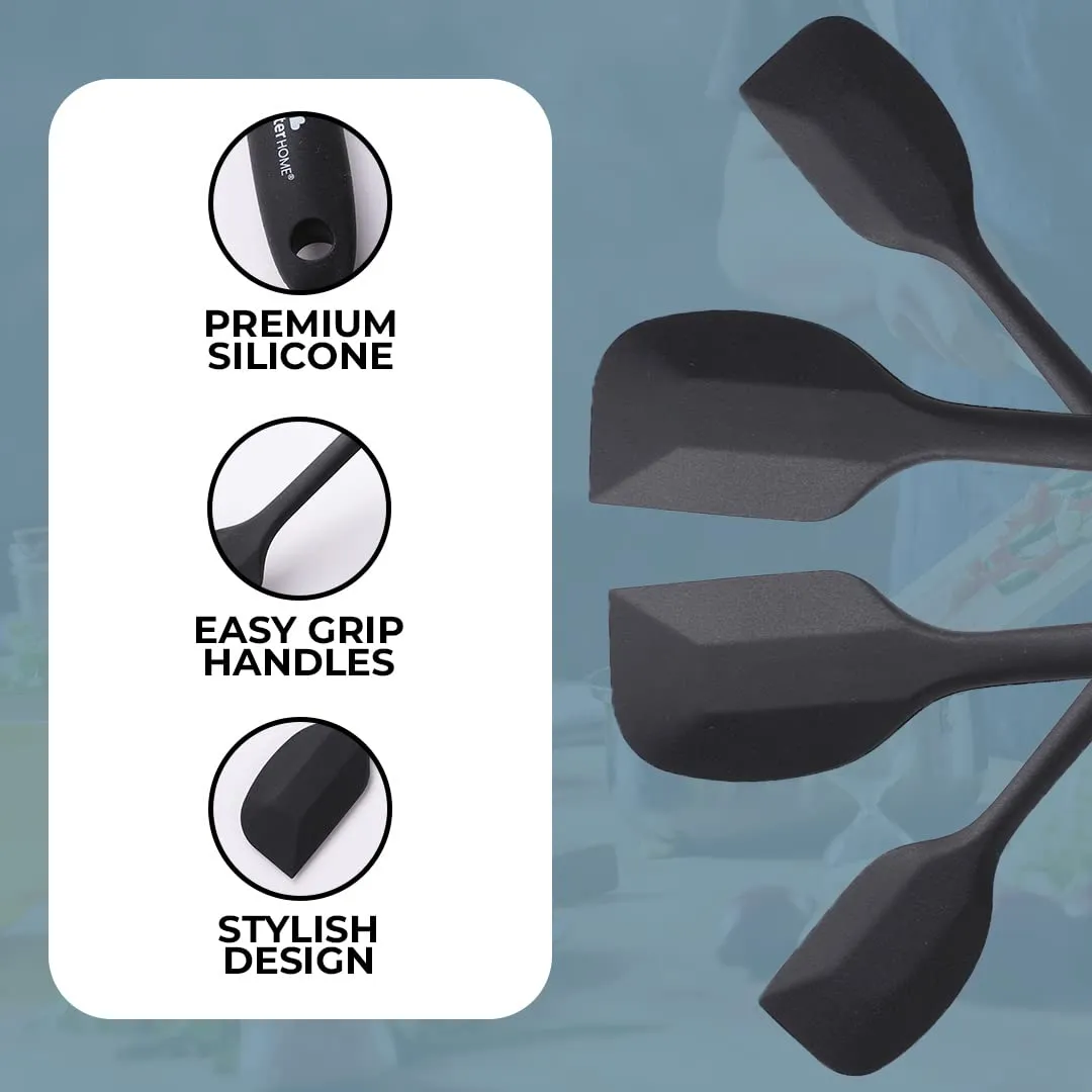 The Better Home Silicon Spatula Set for Non Stick Pans | Heat Resistant, Durable, Flexible Cookware Set | BPA Free & Odourless Non Stick Utensil Set for Cooking (Pack of 4)