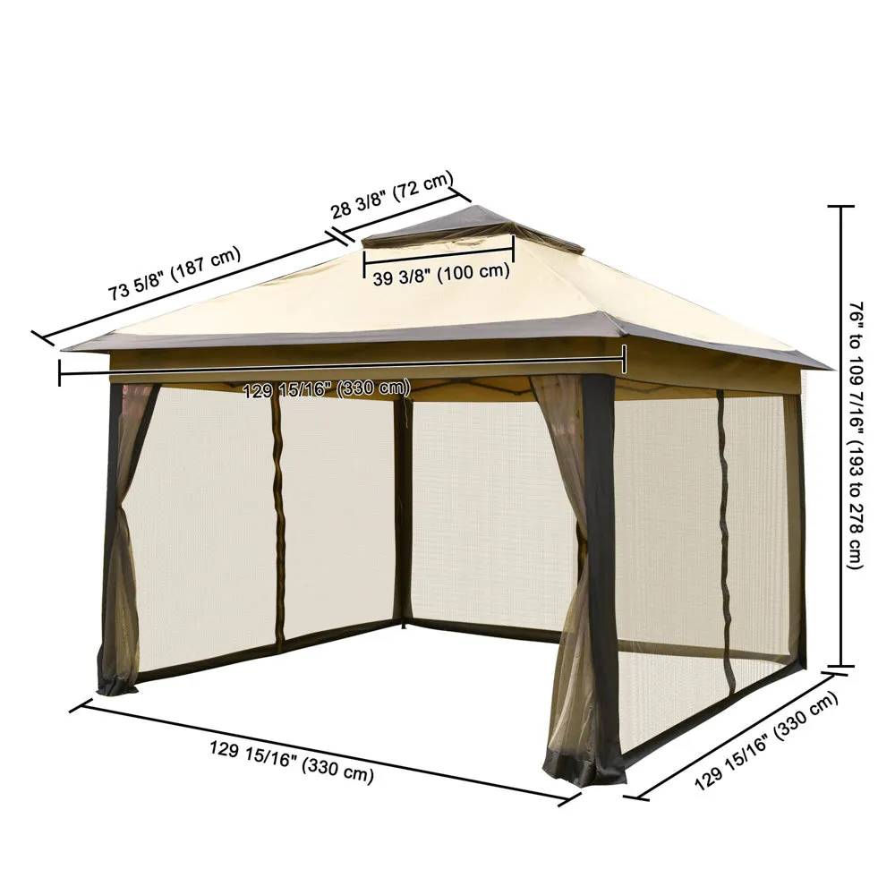 TheLAShop 11x11 ft Pop Up Gazebo with Netting UV30 