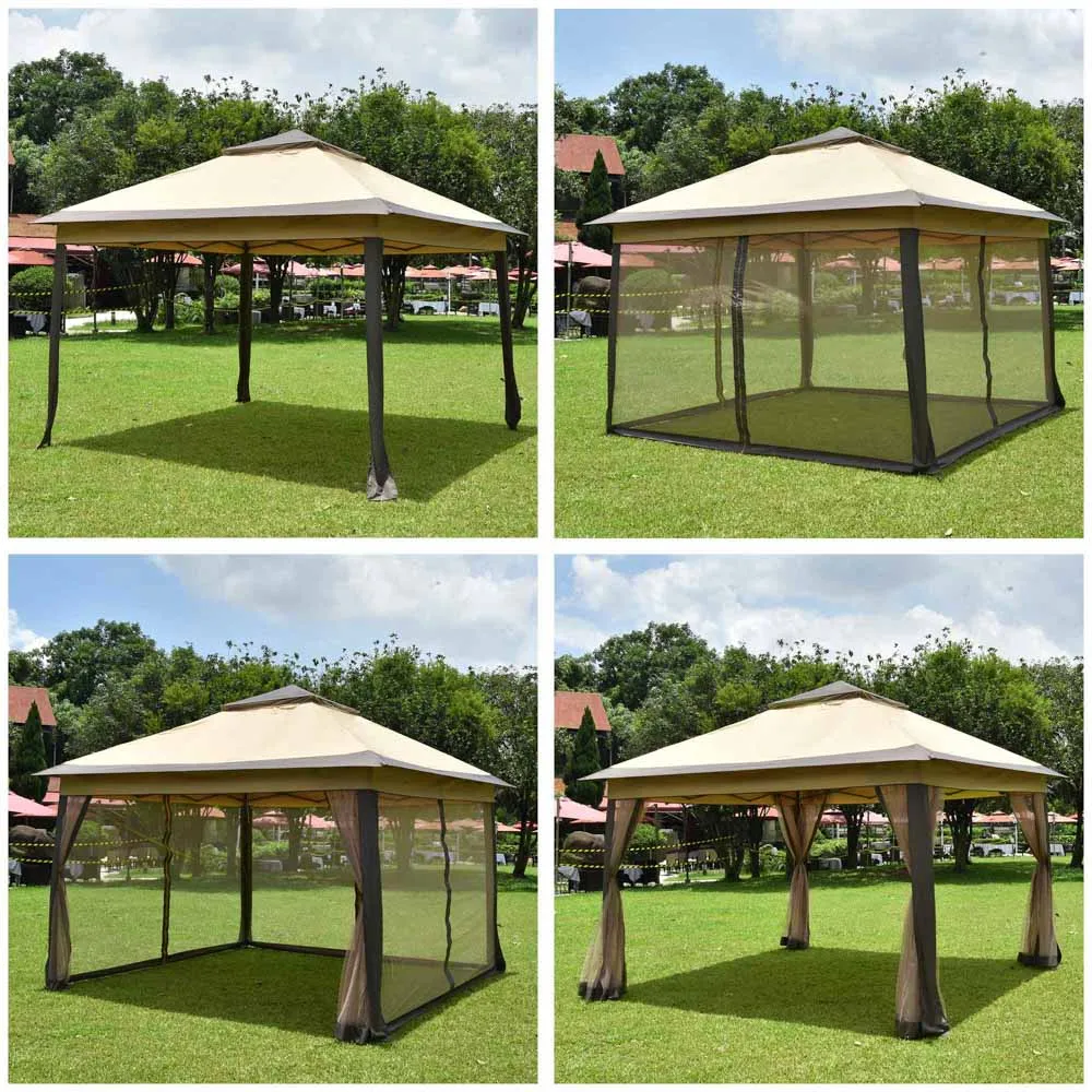 TheLAShop 11x11 ft Pop Up Gazebo with Netting UV30 