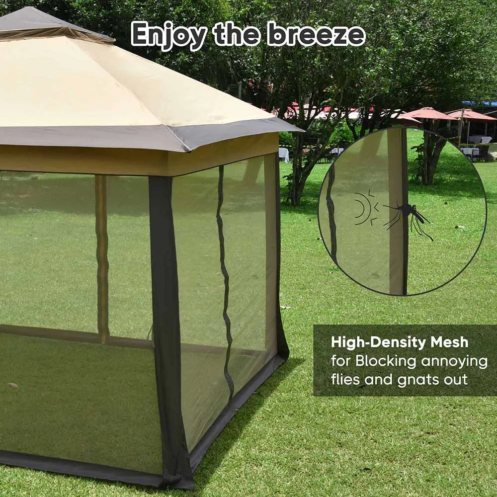 TheLAShop 11x11 ft Pop Up Gazebo with Netting UV30 