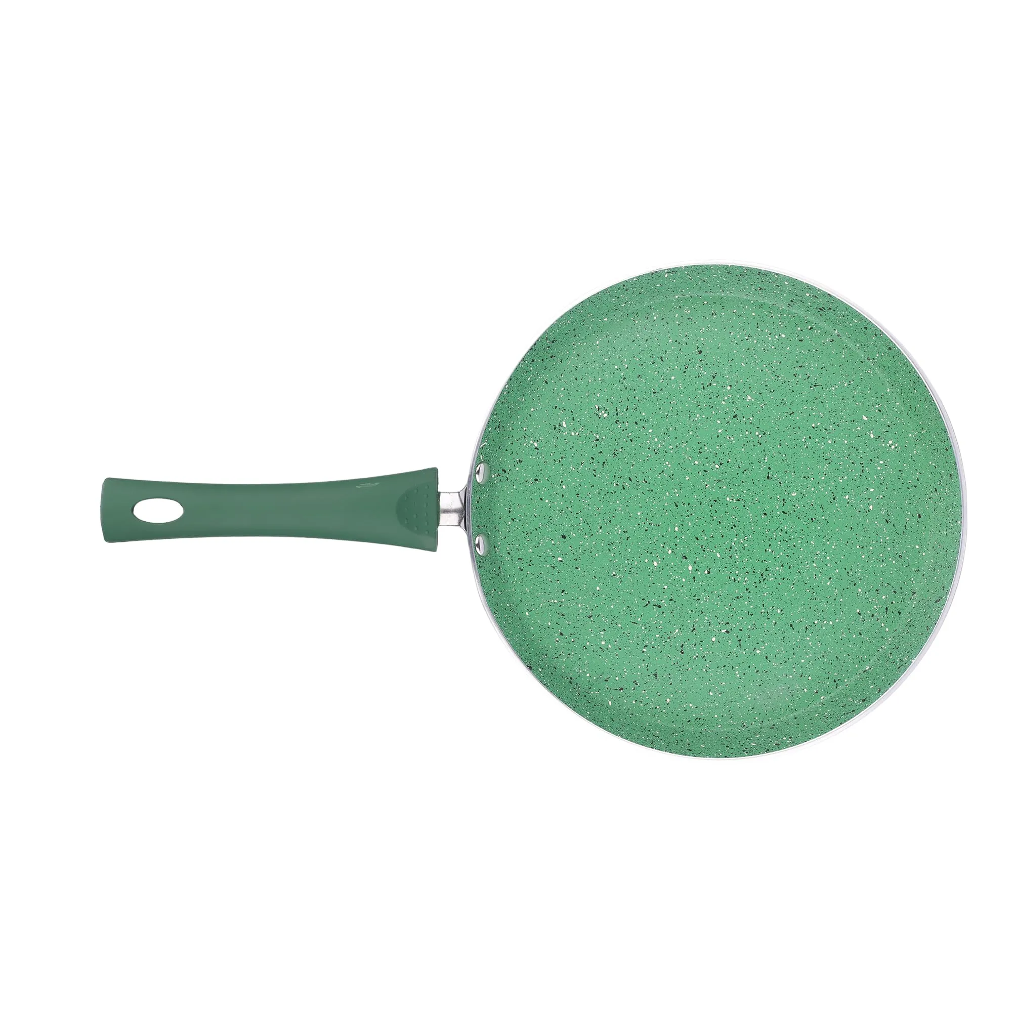 USHA SHRIRAM (25cm Emerald Non Stick Roti Tawa with Riveted Handle | High Grade Aluminium | Scratch Resistant Surface | Nonstick Roti Dosa Tawa | Non Stick Saute Pan (Green)