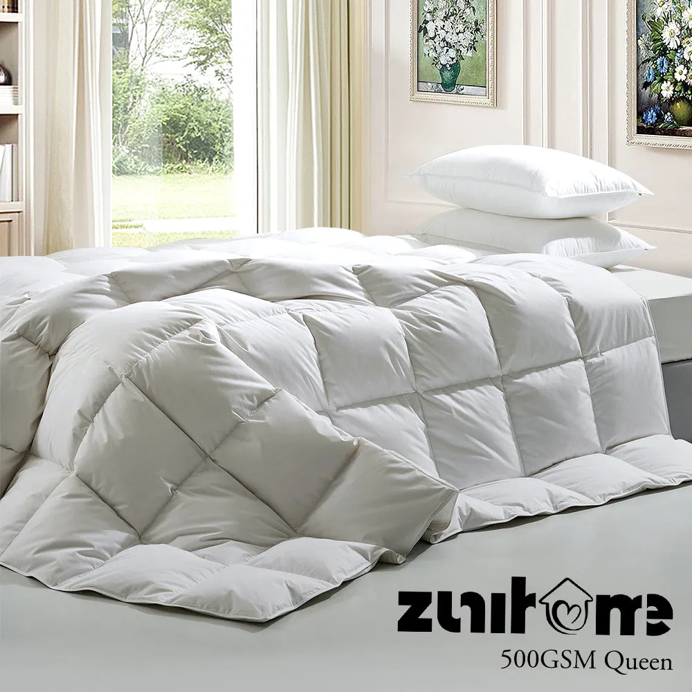 ZUNI Natural Bamboo Quilt 500GSM Duvet Doona Winter Summer Quilt Queen